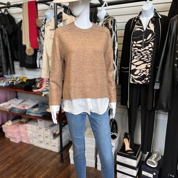 Your Choice of Tan or Grey Layered Sweater by KAREN KANE